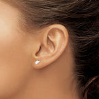 Sterling Silver/Rhodium-plated West Virginia State Earrings