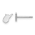 Sterling Silver/Rhodium-plated West Virginia State Earrings