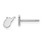 Sterling Silver/Rhodium-plated West Virginia State Earrings