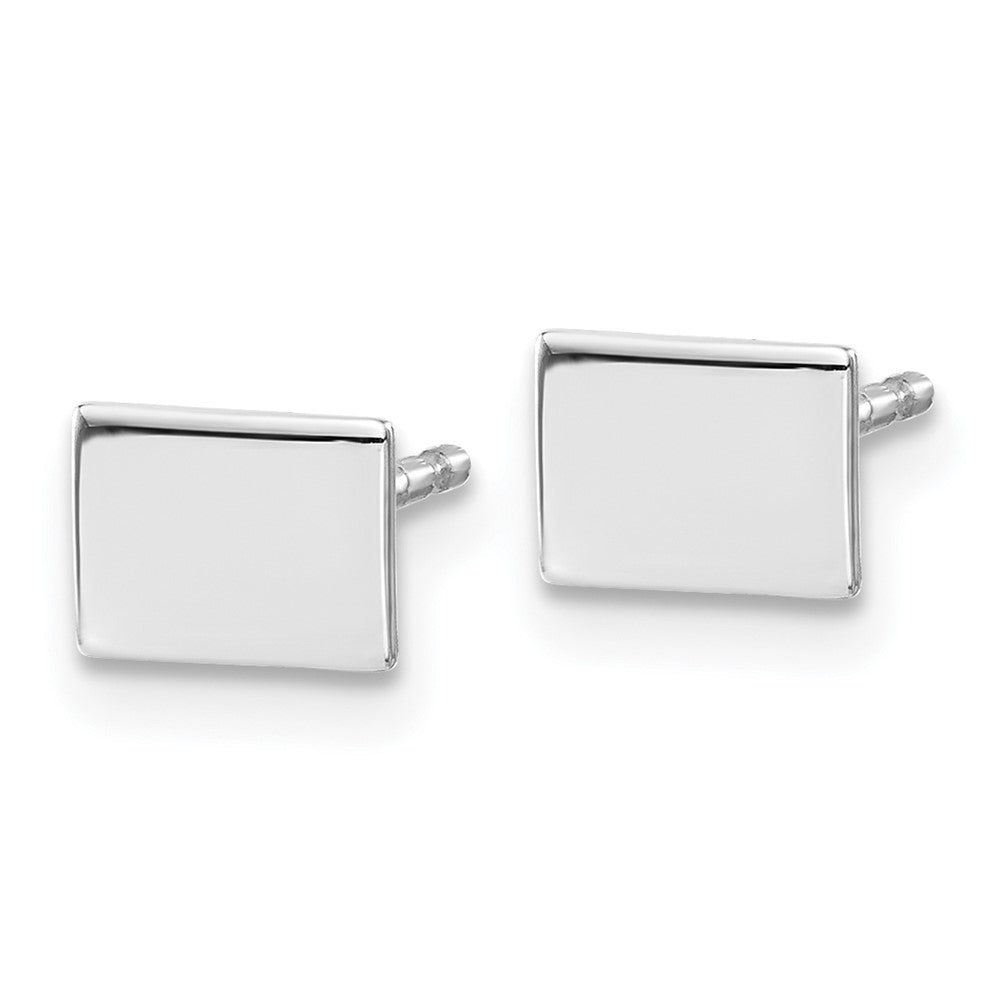Sterling Silver/Rhodium-plated Wyoming State Earrings