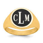 Sterling Silver/Gold-plated with Epoxy Monogram Ring