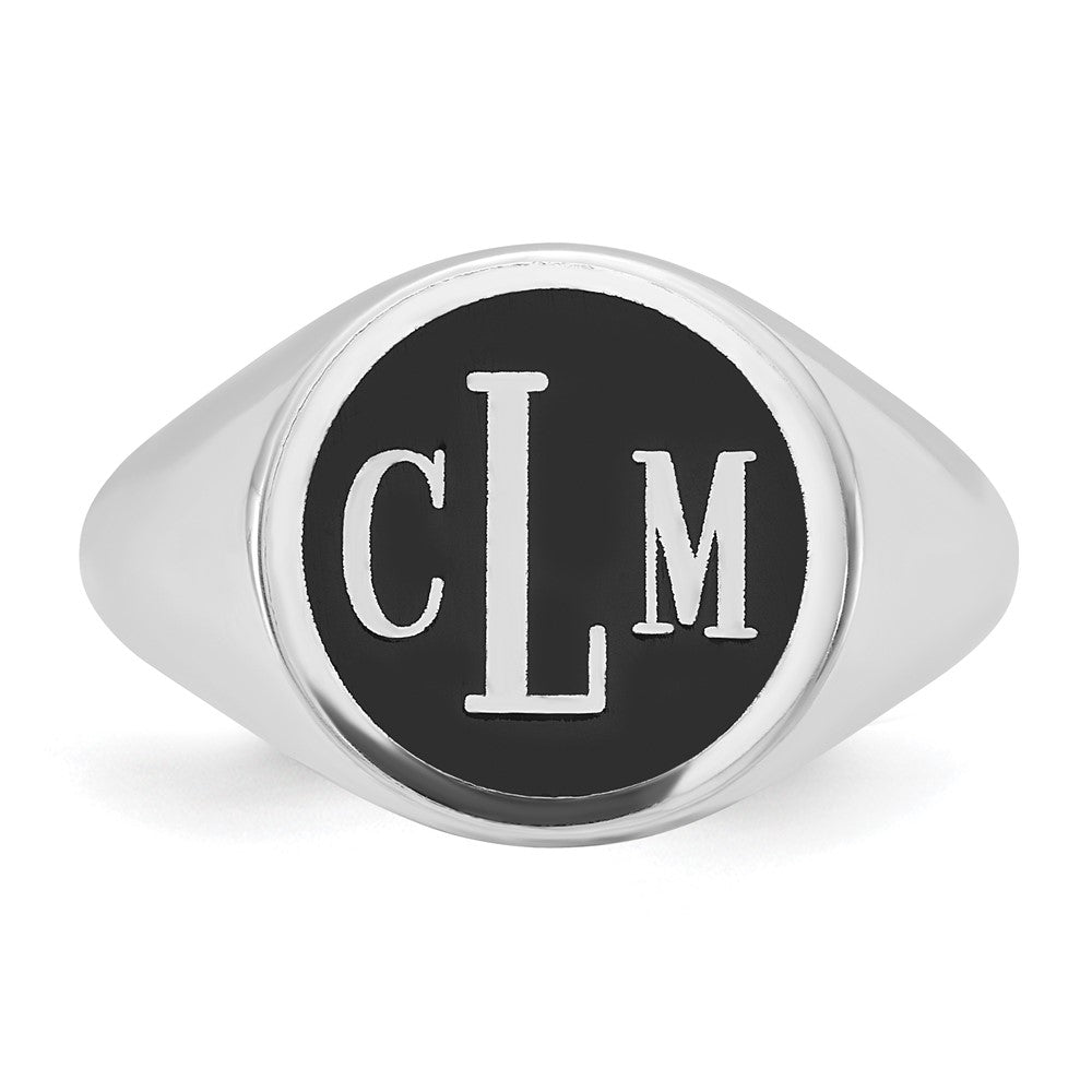 10k White Gold with Epoxy Monogram Ring