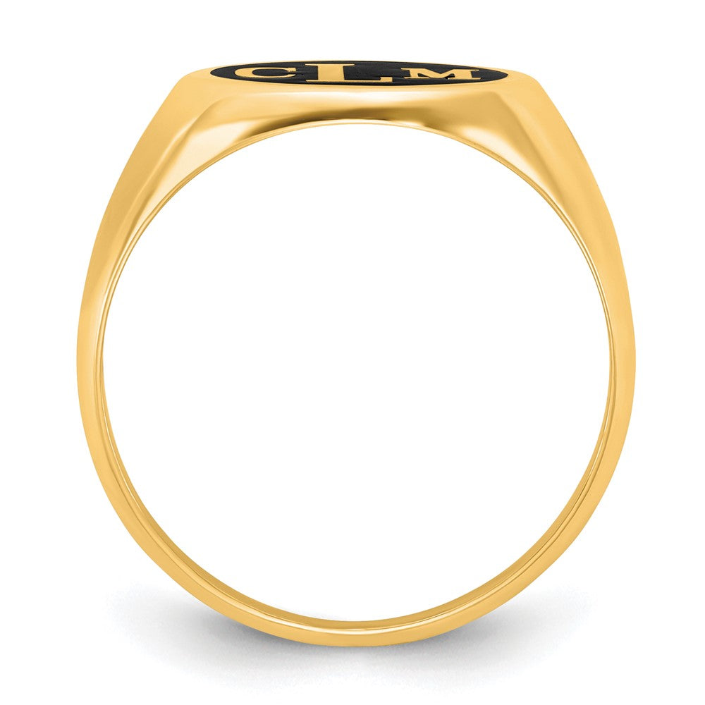 14k Yellow Gold with Epoxy Monogram Ring