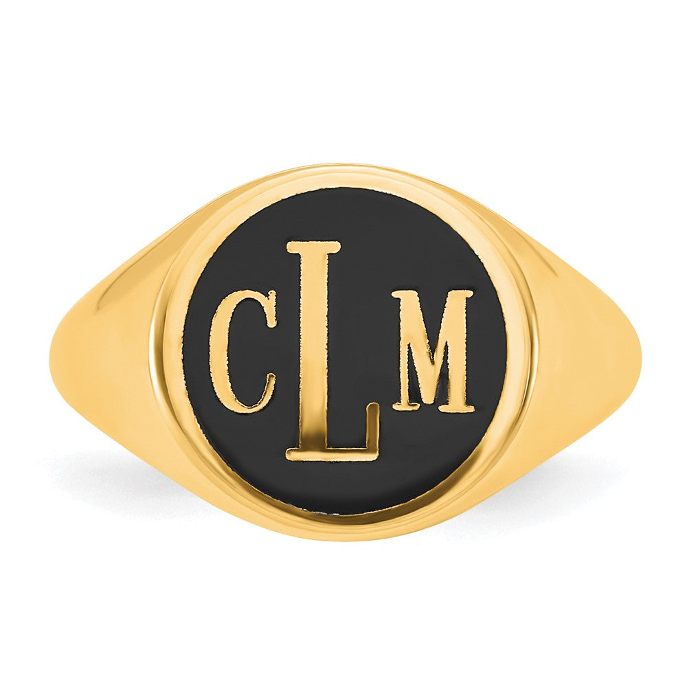 Sterling Silver/Gold-plated with Epoxy Monogram Ring