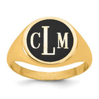 14k Yellow Gold with Epoxy Monogram Ring
