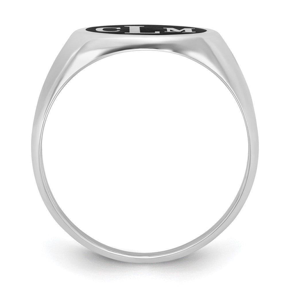 10k White Gold with Epoxy Monogram Ring