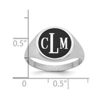 14k White Gold with Epoxy Monogram Ring