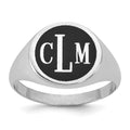 14k White Gold with Epoxy Monogram Ring