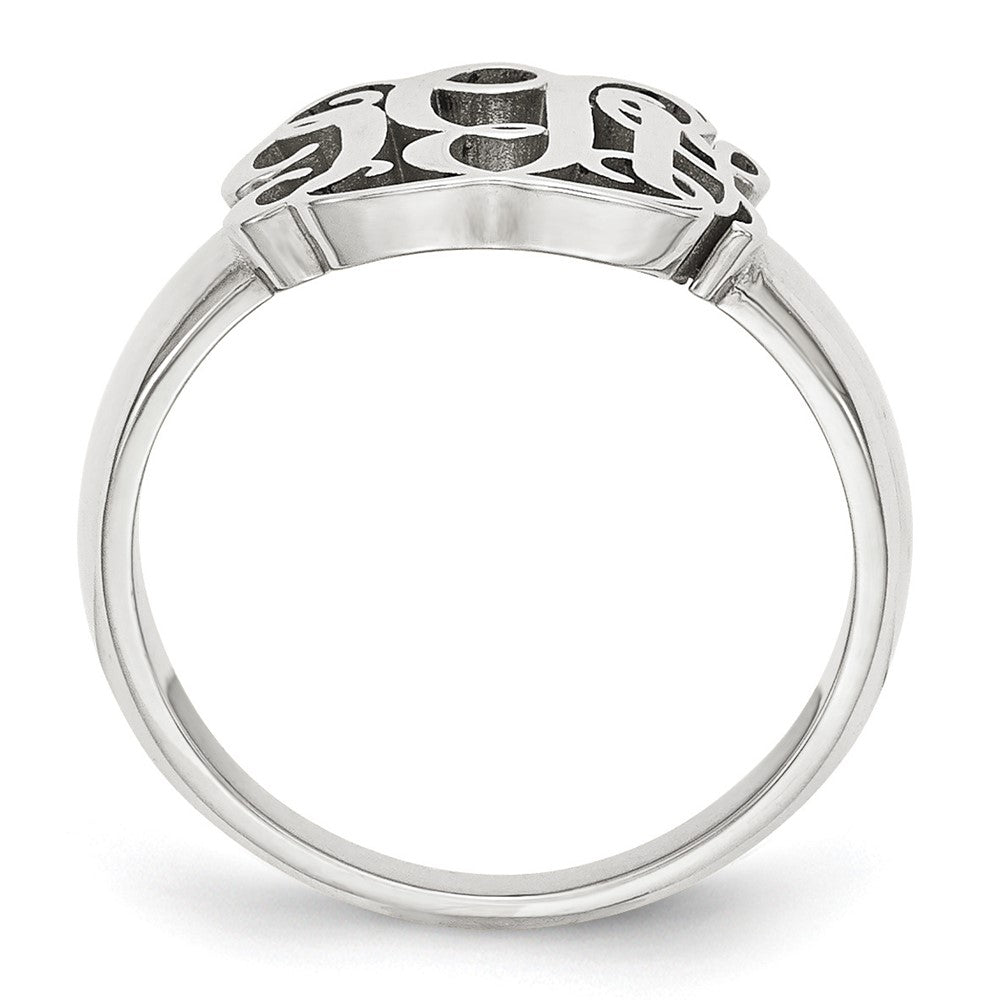 14k White Gold Monogram Ring
