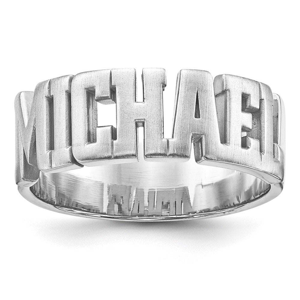 14k White Gold Cut-out Name Ring