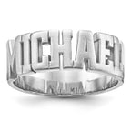 14k White Gold Cut-out Name Ring