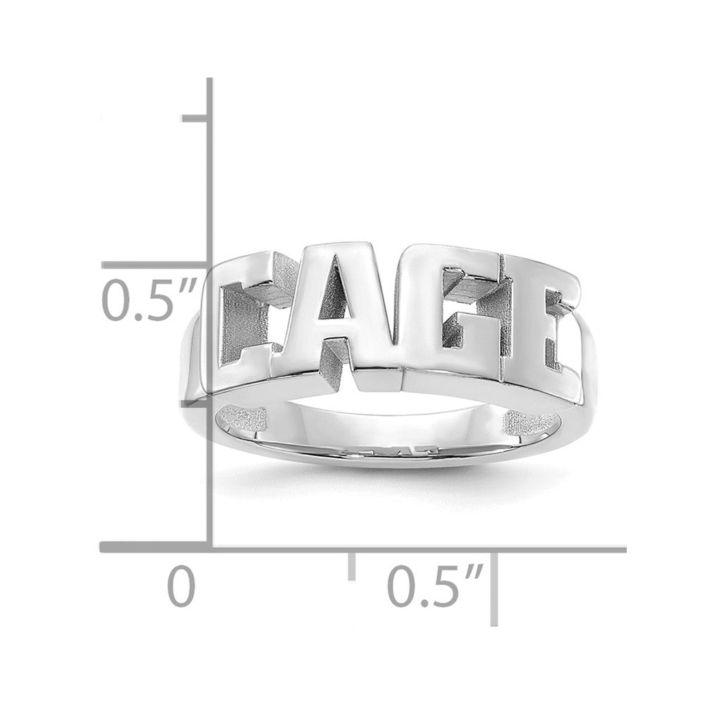 10k White Gold Cut-out Name Ring