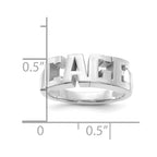 Sterling Silver/Rhodium-plated Cut-out Name Ring