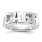 Sterling Silver/Rhodium-plated Cut-out Name Ring
