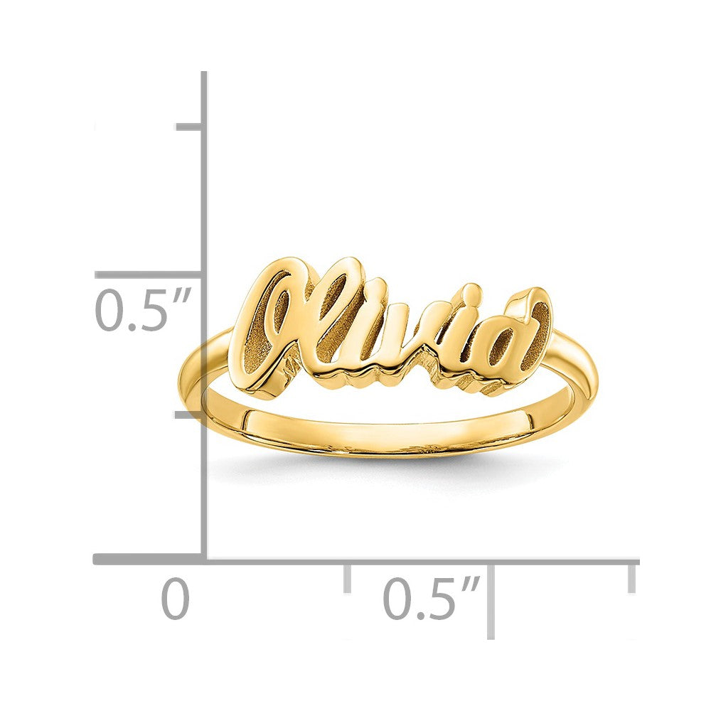 14k Yellow Gold Name Plate Ring