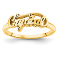 Sterling Silver/Gold-plated Name Plate Ring
