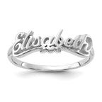 Sterling Silver/Rhodium-plated Name Plate Ring