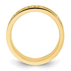 SS/Gold-plated Polished and Sandblasted Name Ring