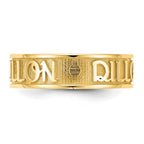 SS/Gold-plated Polished and Sandblasted Name Ring