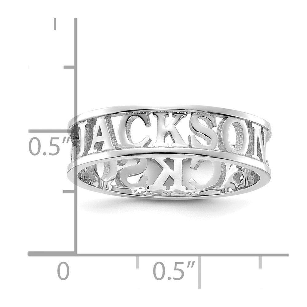 14k White Gold Cut-out Name Ring