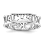 14k White Gold Cut-out Name Ring