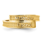 SS/Gold-plated Personalized Polished with Sandblasted Background Ring