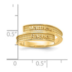 SS/Gold-plated Personalized Polished with Sandblasted Background Ring