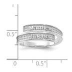SS/Rhodium-plated Personalized Polished with Sandblasted Background Ring