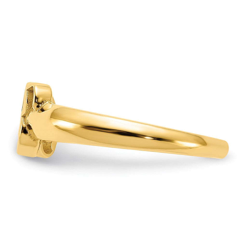 14k Yellow Gold Script Initial Ring