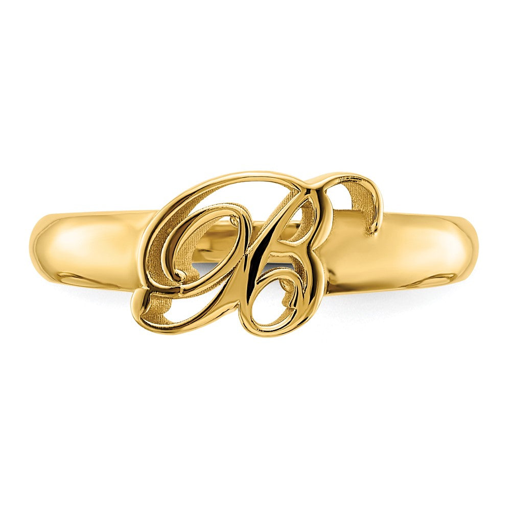 14k Yellow Gold Script Initial Ring