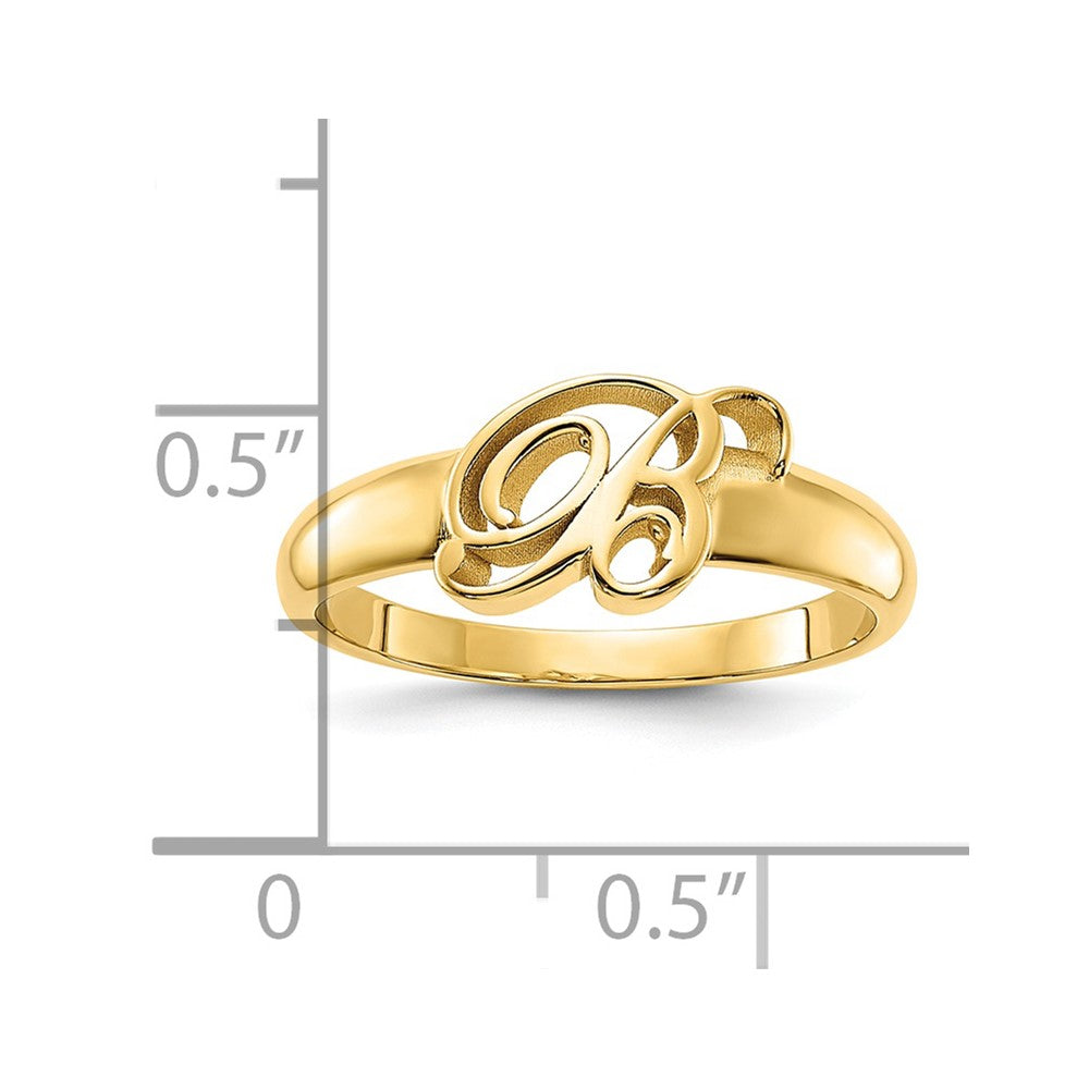 14k Yellow Gold Script Initial Ring