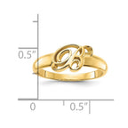 Sterling Silver/Gold-plated Script Initial Ring
