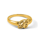 Sterling Silver/Gold-plated Script Initial Ring