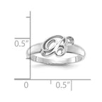 10k White Gold Script Initial Ring