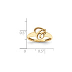 10k Yellow Gold Script Initial Ring