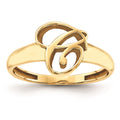 10k Yellow Gold Script Initial Ring