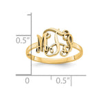 Sterling Silver/Gold-plated Monogram Ring