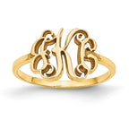Sterling Silver/Gold-plated Monogram Ring
