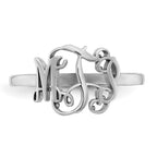 Sterling Silver/Rhodium-plated Monogram Ring