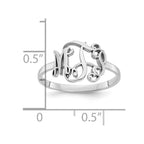 Sterling Silver/Rhodium-plated Monogram Ring