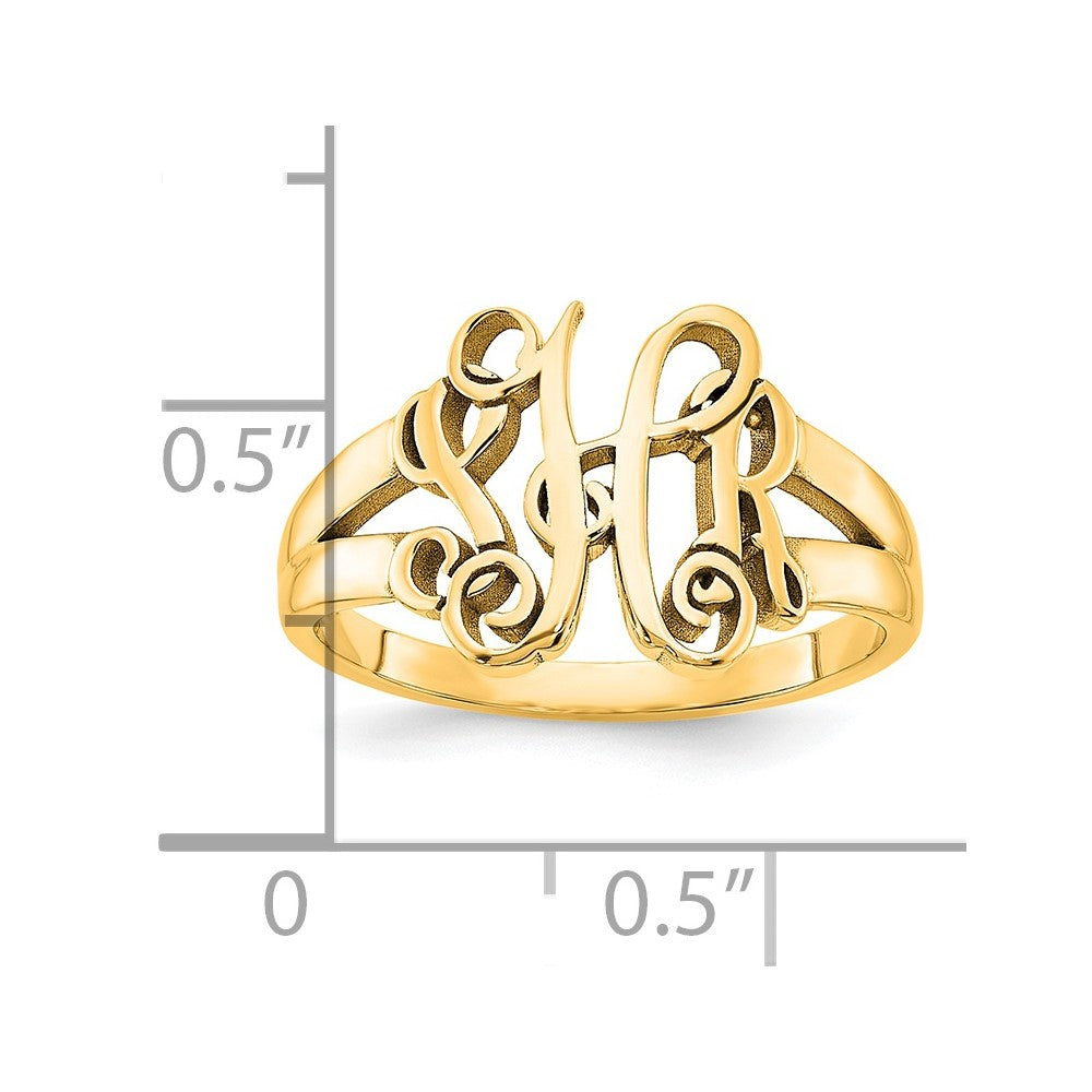 Sterling Silver/Gold-plated Monogram Ring