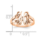 Sterling Silver/Rose-plated Monogram Ring