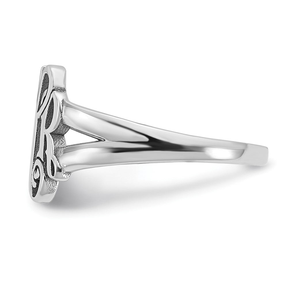 Sterling Silver/Rhodium-plated Monogram Ring