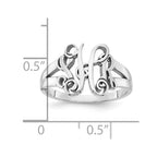 14k White Gold Monogram Ring