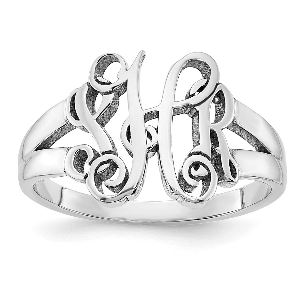 14k White Gold Monogram Ring