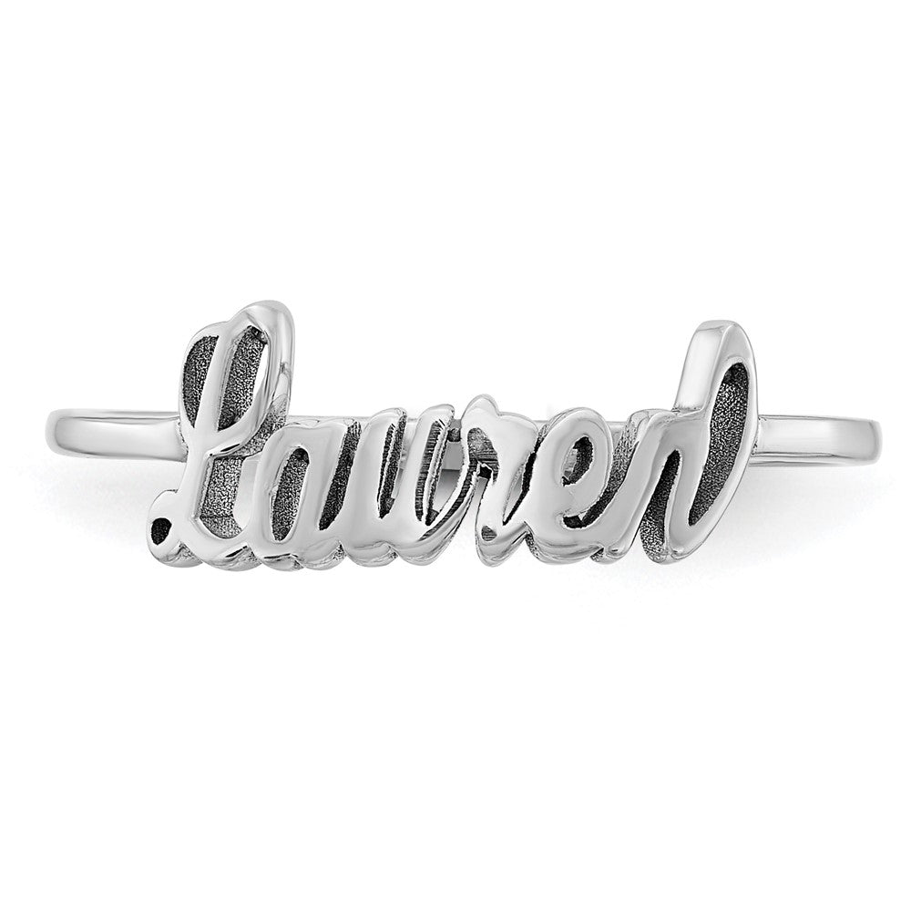 10k White Gold Name Plate Ring