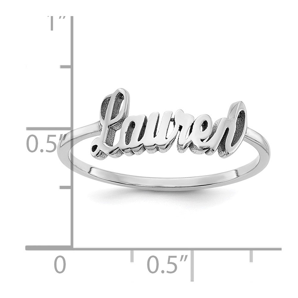 Sterling Silver/Rhodium-plated Name Plate Ring
