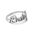 14k White Gold Name Plate Ring