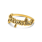 14k Yellow Gold Name Plate Ring