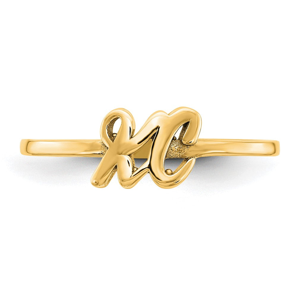 Sterling Silver/Gold-plated Script or Block Font Double Initial Ring